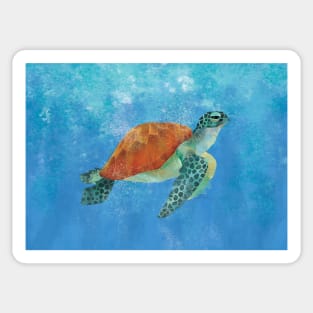 Green Sea Turtle - Horizontal Sticker